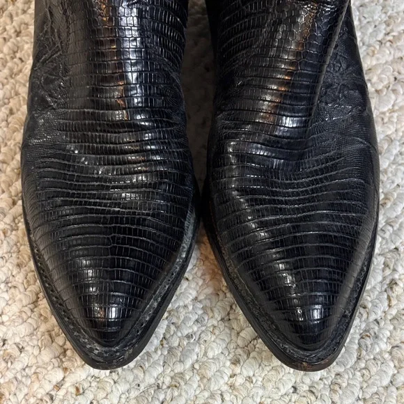 Authentic Tony Lama Men's Black Teju Lizard Western Boots 🤠 - Picture 8 of 8